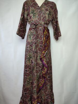 Zijde wikkeljurk 122