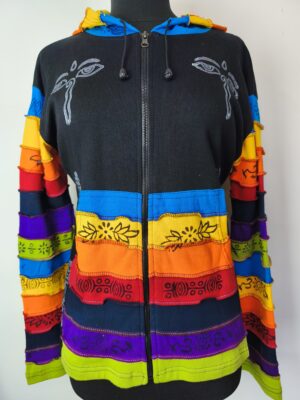 Ongevoerd vest  regenboog/ effen