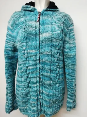 Wol vest kabels aqua